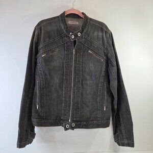 Redsquad Mens Grey Denim Jacket Size Large